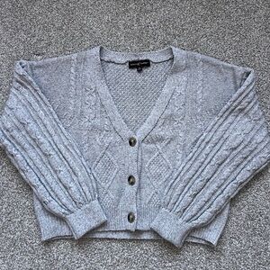 Almost Famous Gray Cable Knit Cardigan